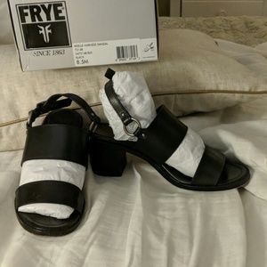 Frye Brielle Harness sandal Black block heel